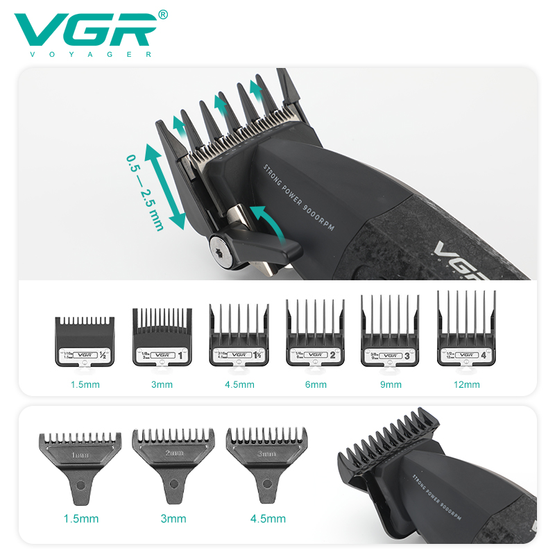 VGR 640 Tondeuse à cheveux Professionnelle Pour Hommes, Ensemble Tondeuse - الصورة 10