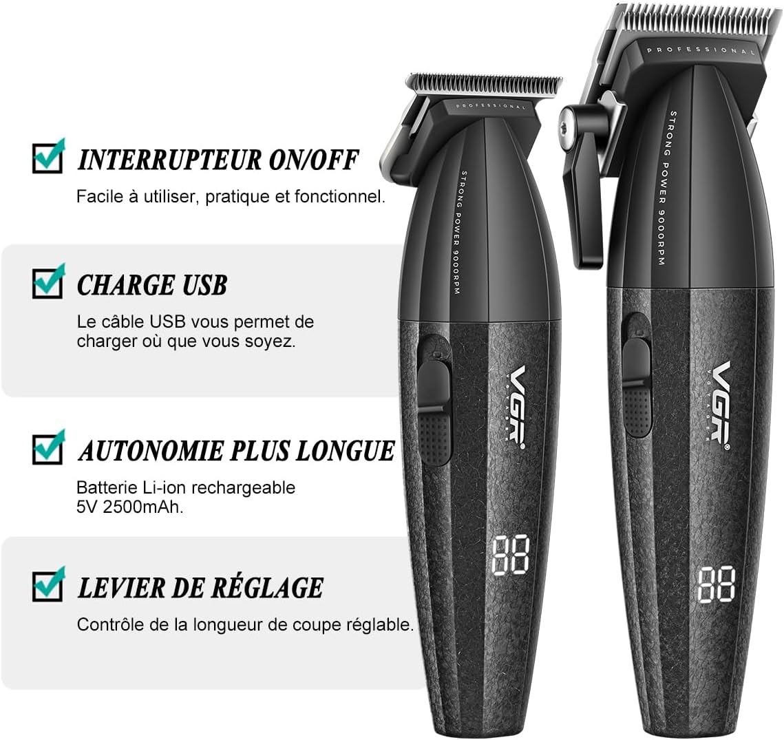 VGR 640 Tondeuse à cheveux Professionnelle Pour Hommes, Ensemble Tondeuse - الصورة 6