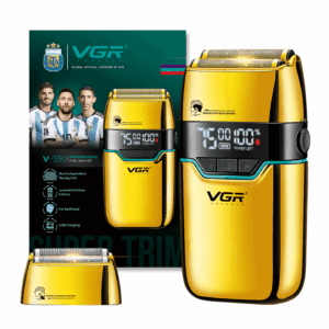 Rasoir professionnel à grille VGR V-350 avec une précision ultime pour le rasage des têtes chauves et de la barbe pour hommes