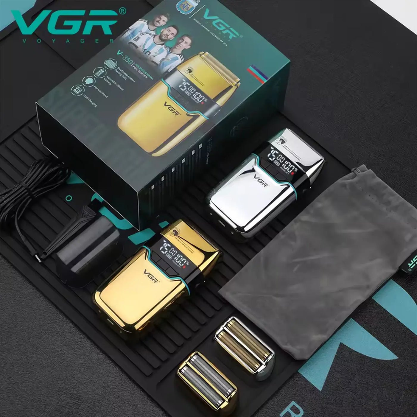 Rasoir professionnel à grille VGR V-350 avec une précision ultime pour le rasage des têtes chauves et de la barbe pour hommes - الصورة 3