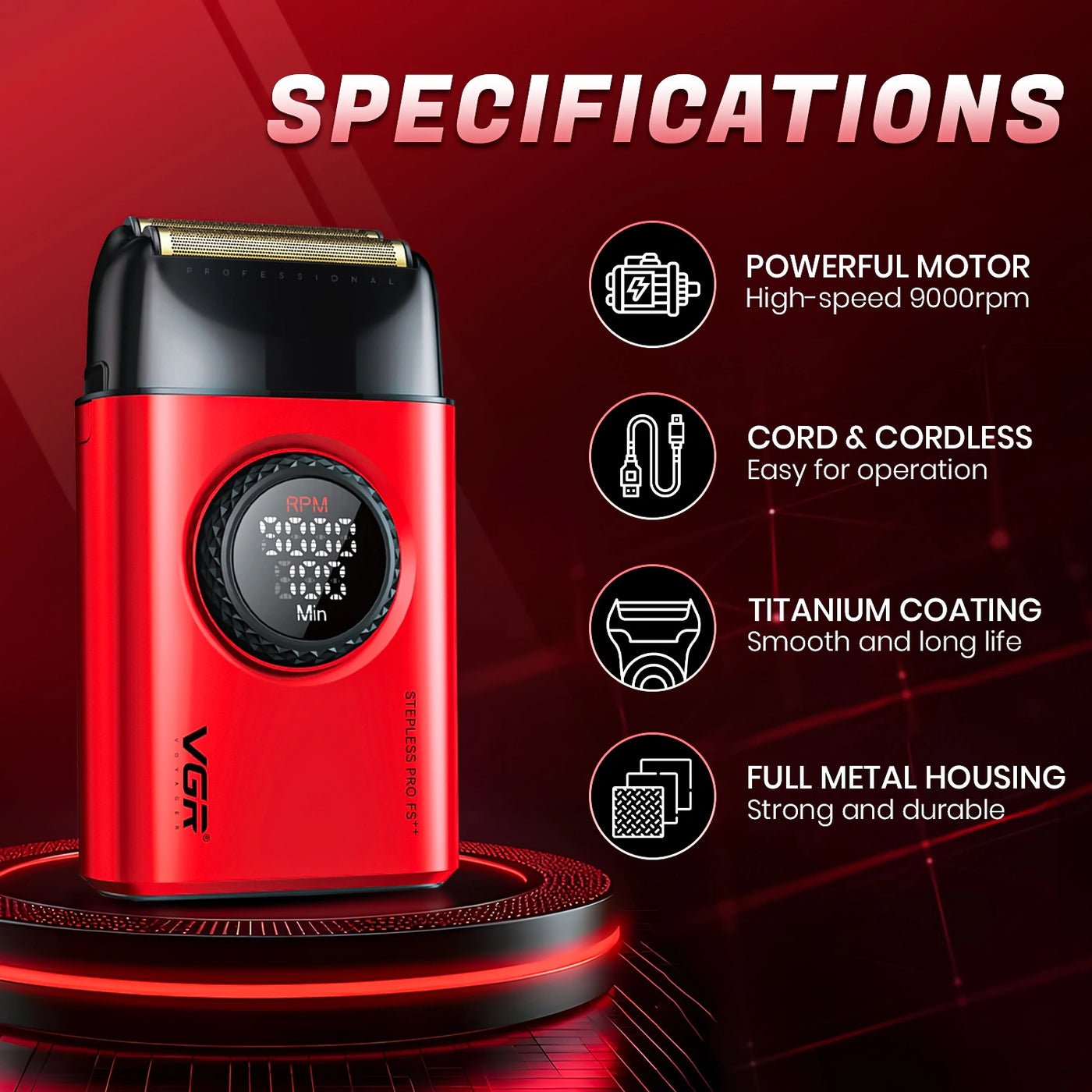 Rasoir professionnel pour homme VGR V-377 - الصورة 2