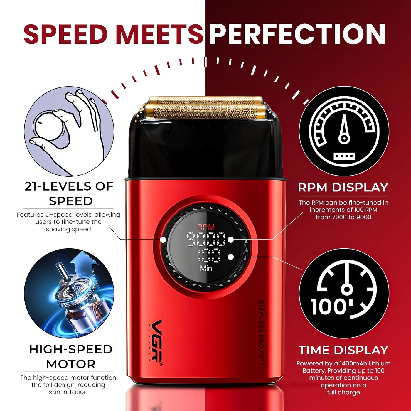 Rasoir professionnel pour homme VGR V-377 - الصورة 3