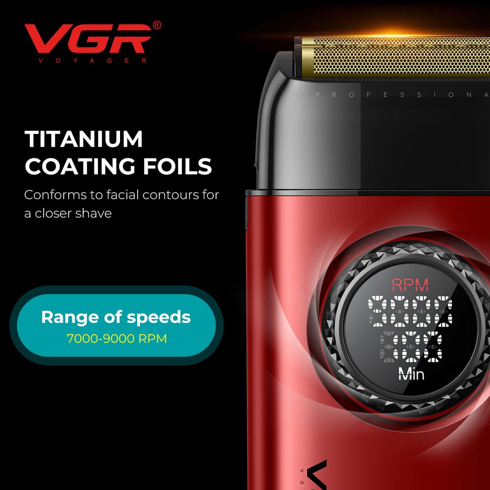 Kit combiné 4-en-1 VGR Mr. SUPER POWER Stepless Pro pour salon de coiffure, Rouge - الصورة 6