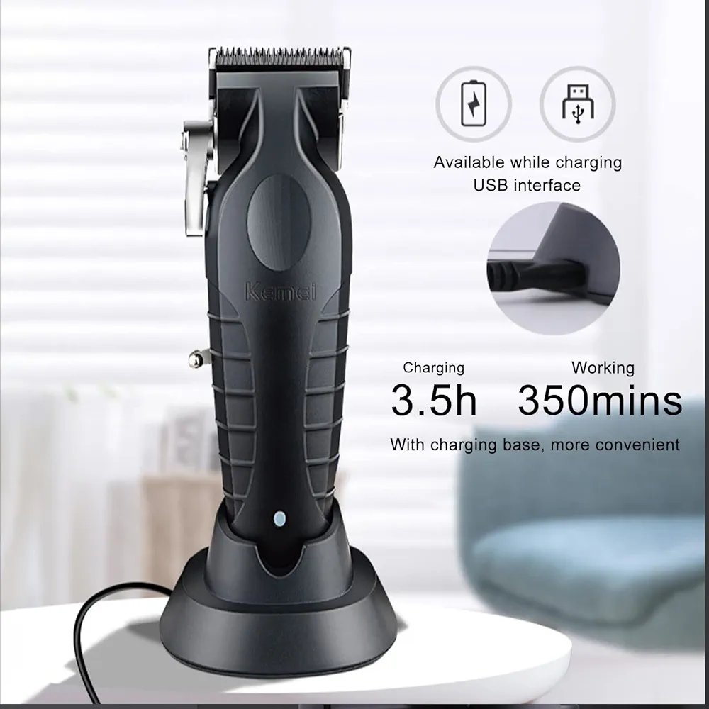KEMEI km 2296 Tondeuse à cheveux professionnelle sans fil pour homme - الصورة 7