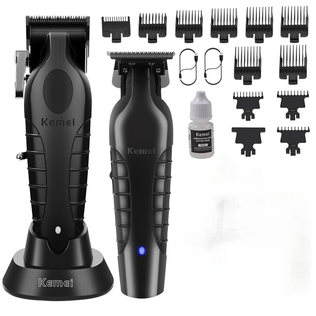 Couple KEMEI POUR Ensemble professionnel Kemei : tondeuse à cheveux KM 2296 et favoris KM 2299