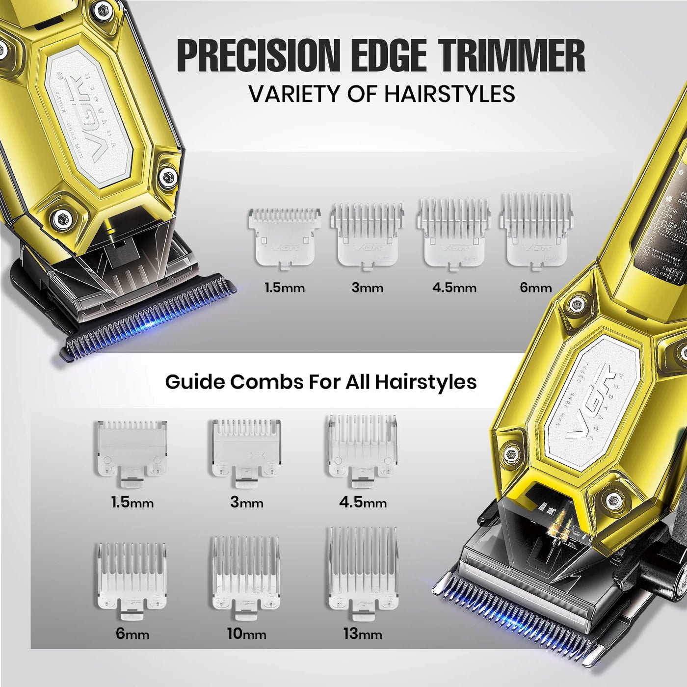 Ensemble tondeuse et coupe-cheveux professionnels VGR V-600 et V-900-Gold - الصورة 4