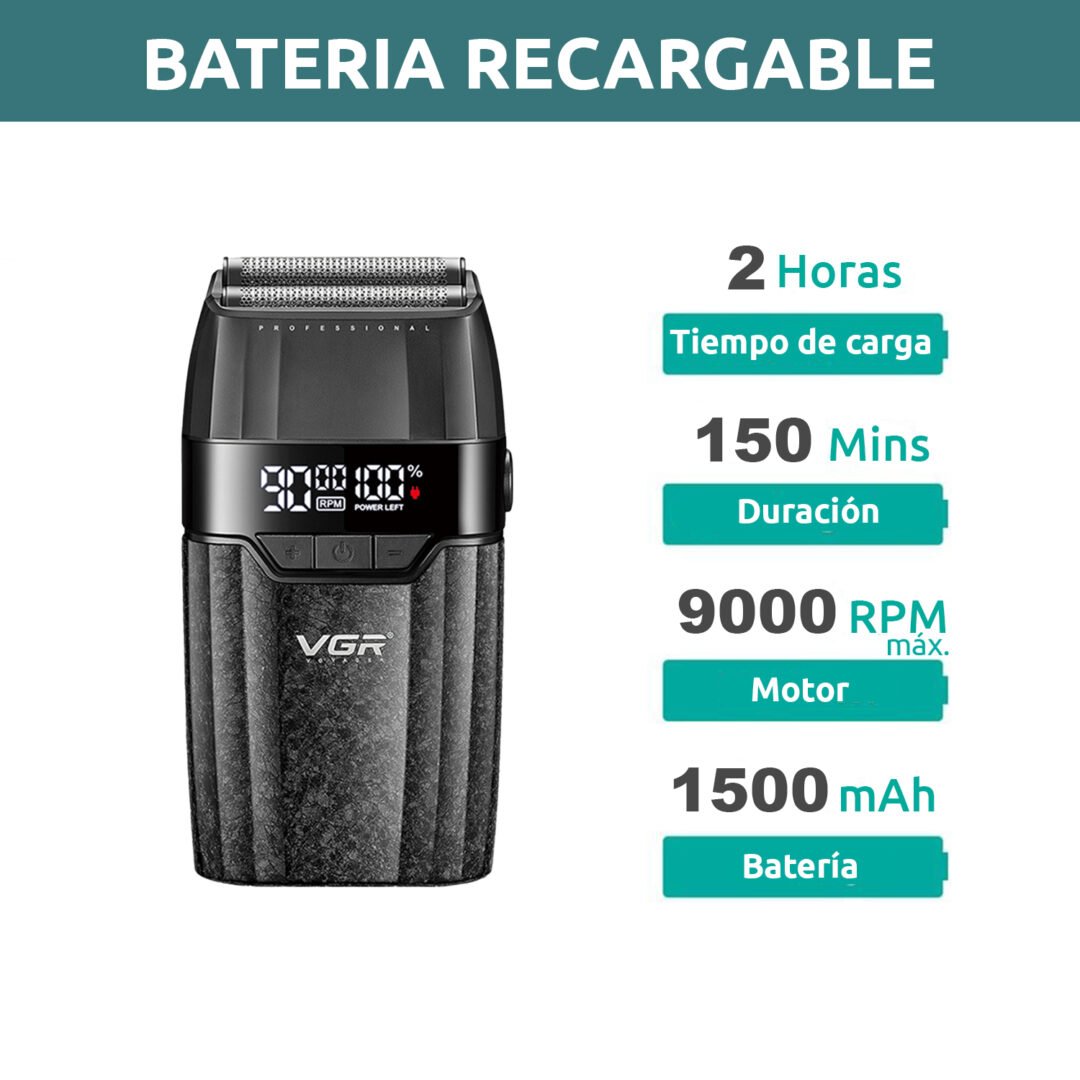 Tondeuse à cheveux et rasoir 3 en 1 VGR V-640 S3, moteur BLDC 9000 tr/min, noir - الصورة 6