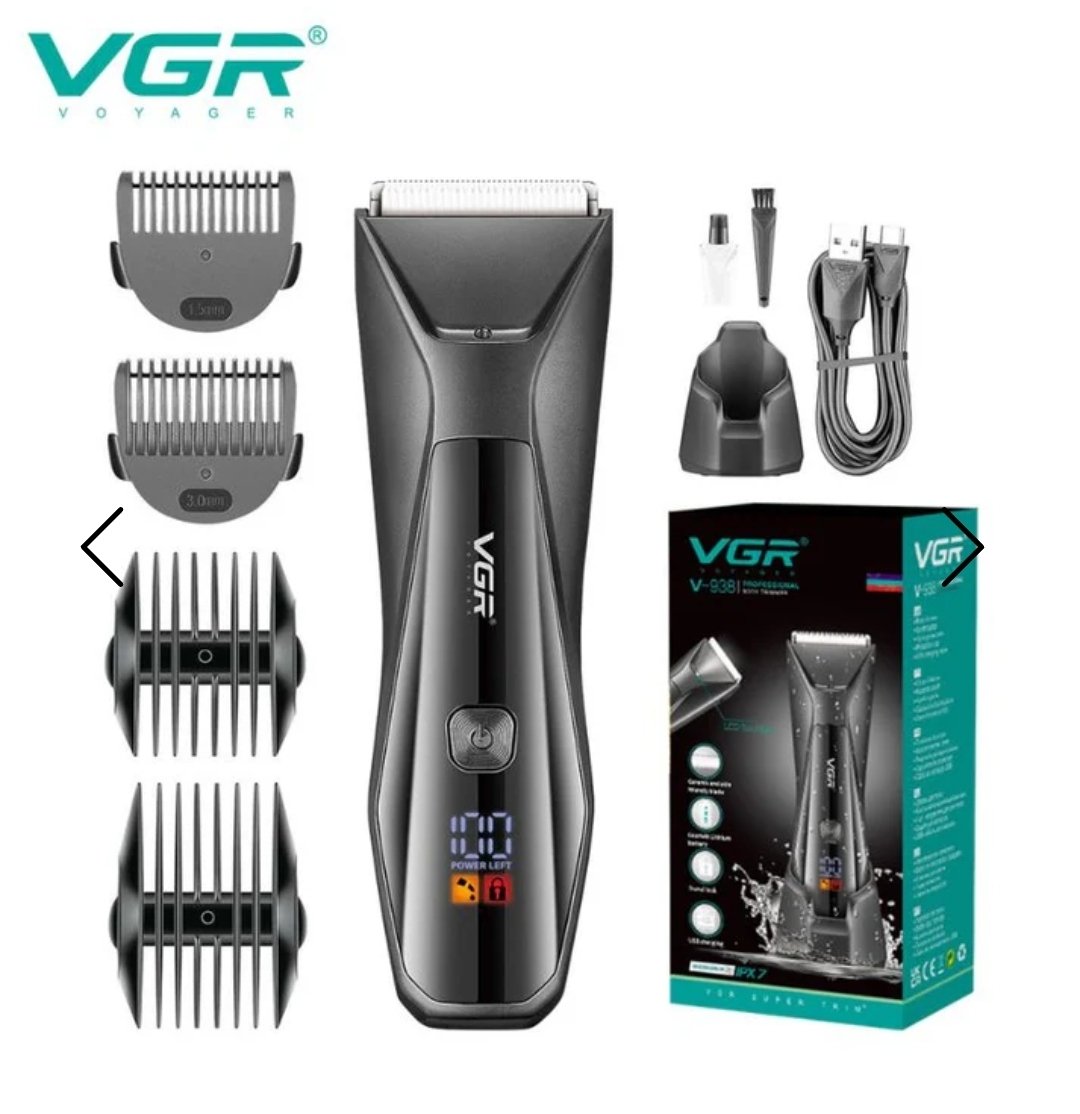 VGR V-938 Professional Cord/Cordless Body Trimmer for full-body grooming (Black) - الصورة 7