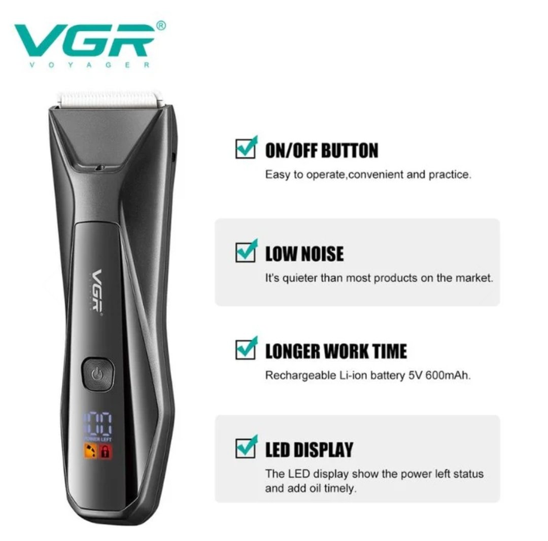 VGR V-938 Professional Cord/Cordless Body Trimmer for full-body grooming (Black) - الصورة 5