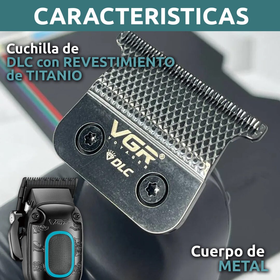 Tondeuse à cheveux professionnelle VGR V-016 BLDC 7000 tr/min, boîtier métallique 8 W, noir et vert - الصورة 10