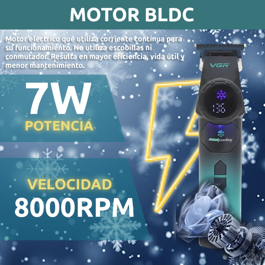 Tondeuse à cheveux VGR V-946 en métal DLC, 8 000 tr/min, verte - الصورة 3