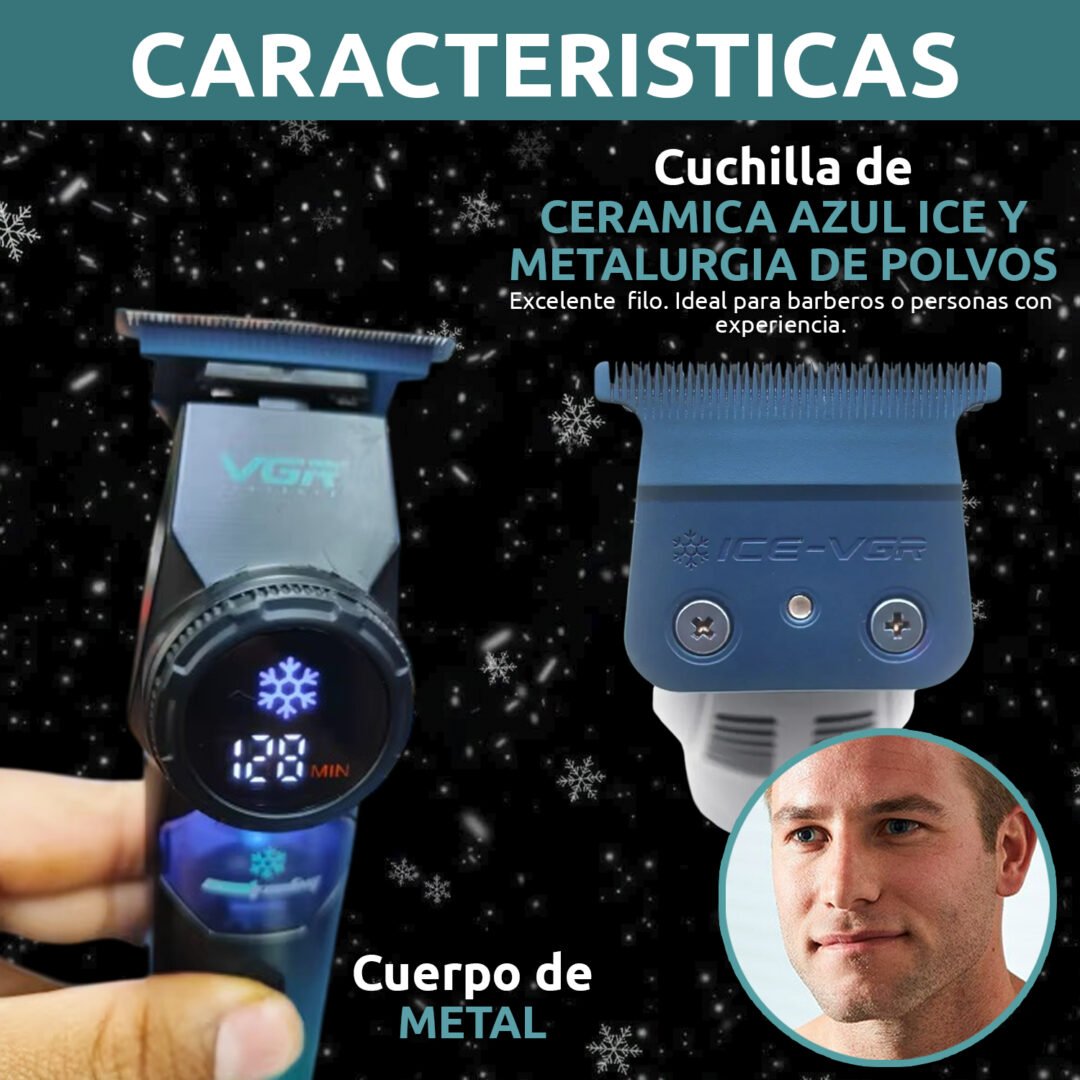 Tondeuse à cheveux VGR V-946 en métal DLC, 8 000 tr/min, verte - الصورة 4